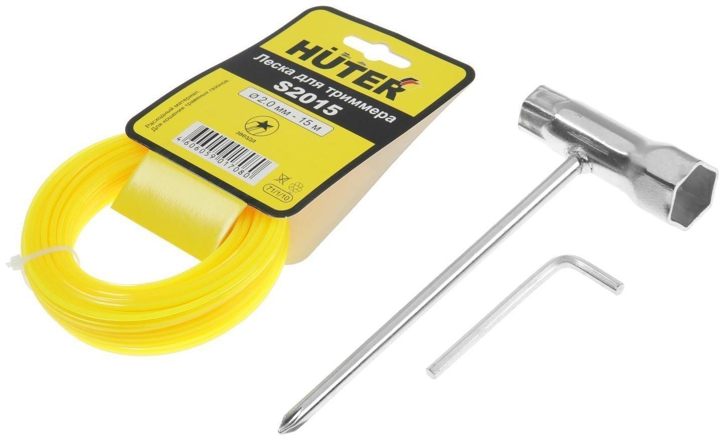 Триммер электрический Huter GET-1500B, 1500 Вт, 8000 об/мин, разборная штанга + ПОДАРОК