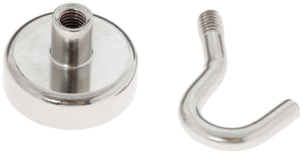 Магнит неодимовый Cartage с крючком для авто, d 25 мм, сцепление 10 кг