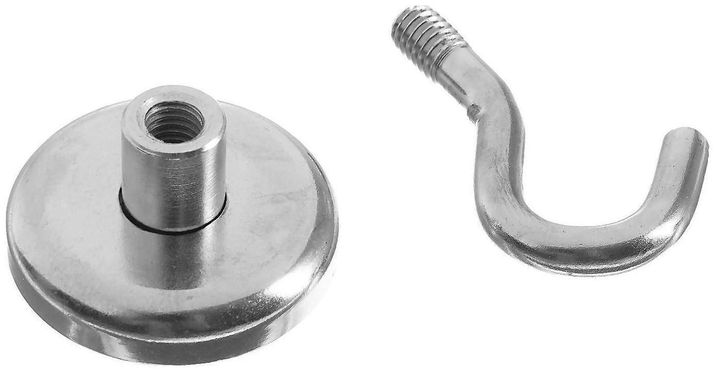 Магнит неодимовый Cartage с крючком для авто, d 32 мм, сцепление 17 кг