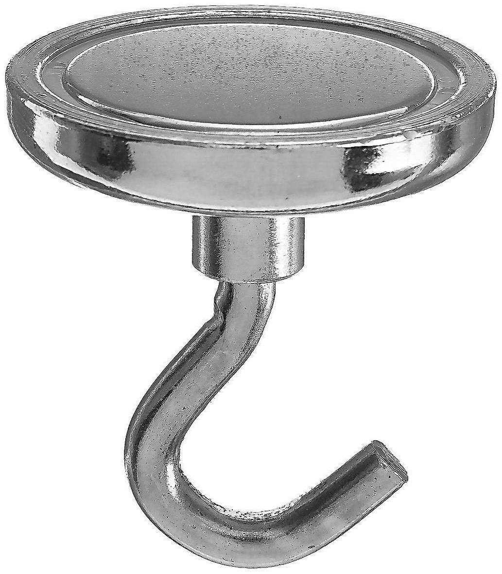 Магнит неодимовый Cartage с крючком для авто, d 42 мм, сцепление 31 кг