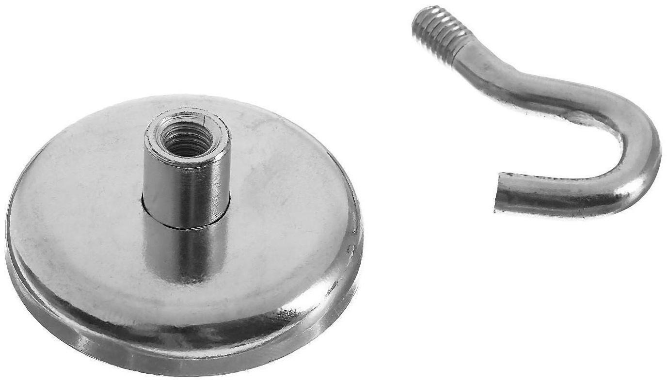 Магнит неодимовый Cartage с крючком для авто, d 42 мм, сцепление 31 кг