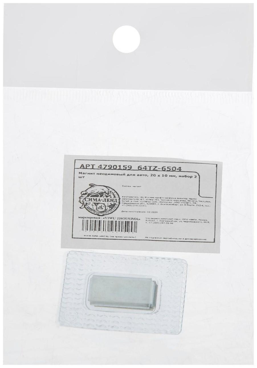 Магнит неодимовый для авто, 20×10 мм, набор 2 шт