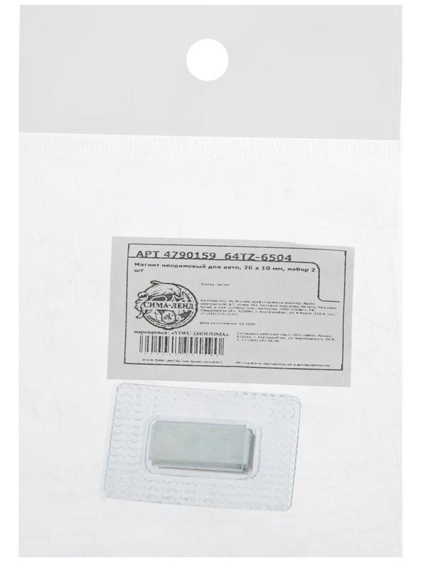 Магнит неодимовый для авто, 20×10 мм, набор 2 шт