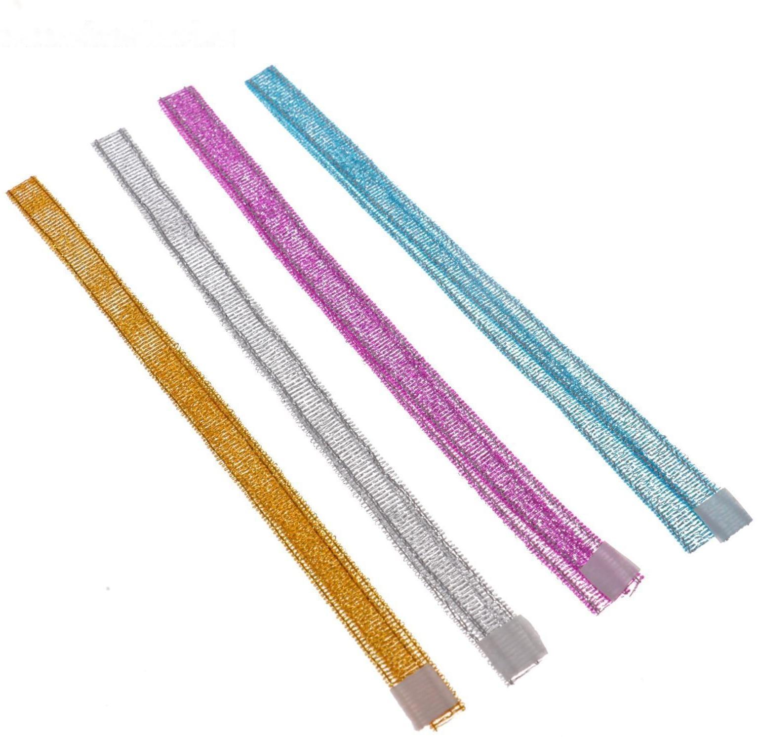 Закладки-ляссе с клеевым краем, deVENTE. Shine, 6 x 290 мм для книг A5, 4 тонкие ленты с блёстками, в пакете