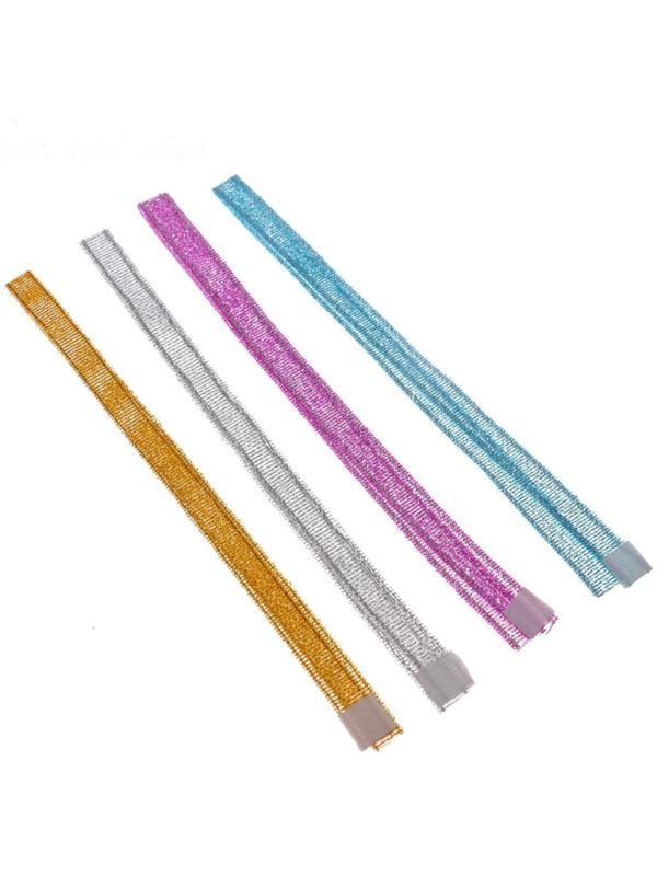 Закладки-ляссе с клеевым краем, deVENTE. Shine, 6 x 290 мм для книг A5, 4 тонкие ленты с блёстками, в пакете