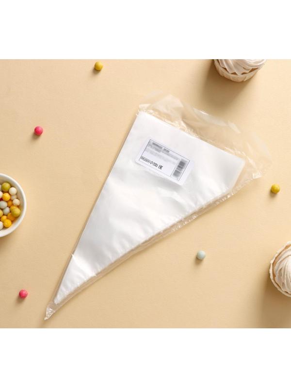 Набор кондитерских одноразовых мешков 25 шт, 25 см, цвет прозрачный