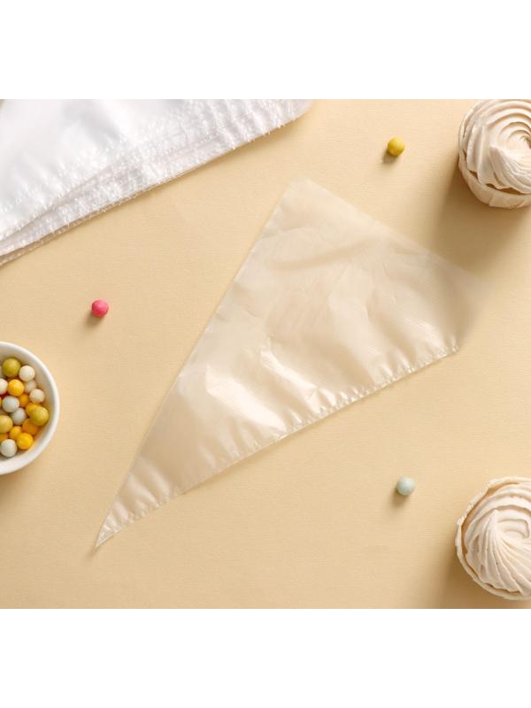 Набор кондитерских одноразовых мешков 25 шт, 25 см, цвет прозрачный