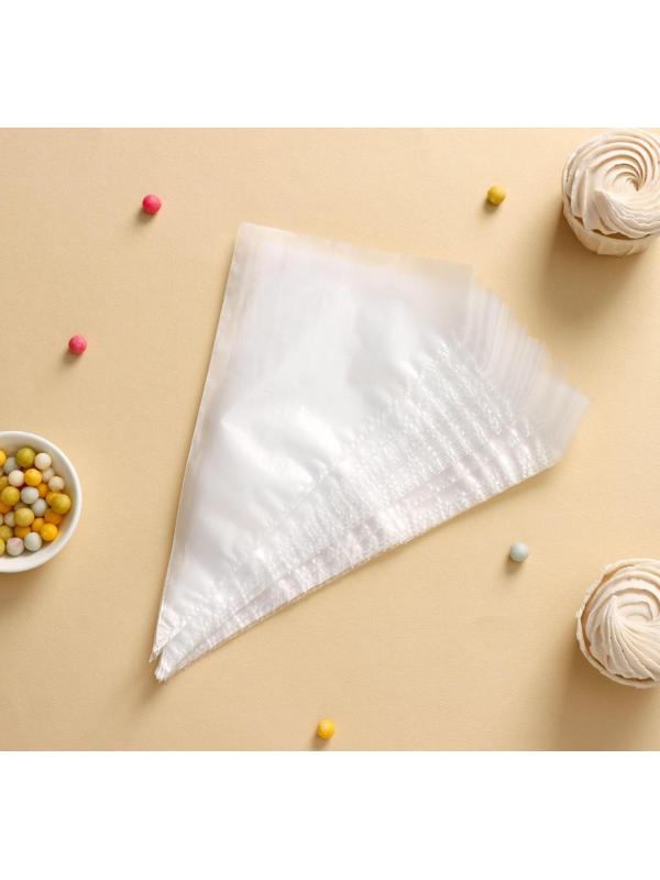 Набор кондитерских одноразовых мешков 25 шт, 25 см, цвет прозрачный