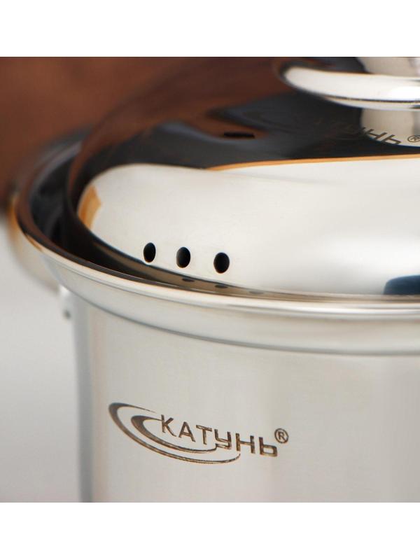 Кастрюля «Гретта», 1 л, d=14 см, металлическая крышка, индукционное дно, цвет хромированный