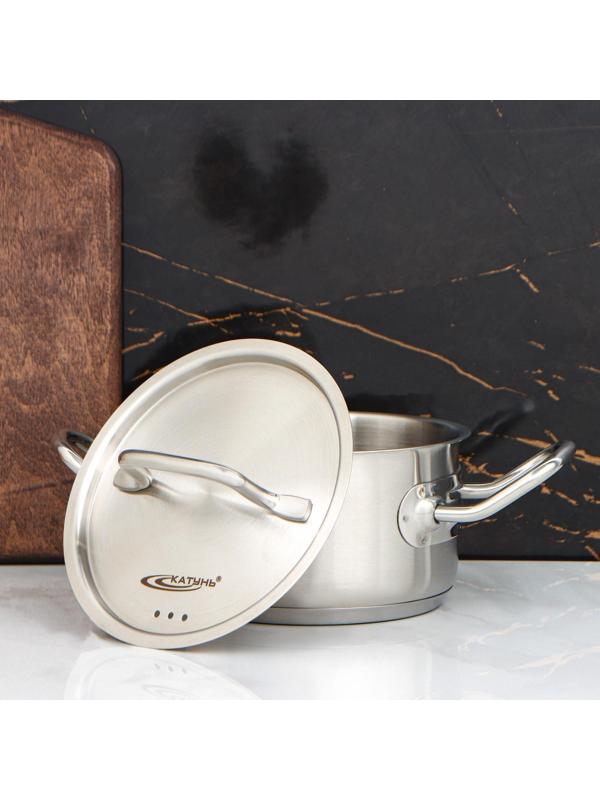 Кастрюля «Общепит», 1 л, d=14 см, металлическая крышка, капсульное дно