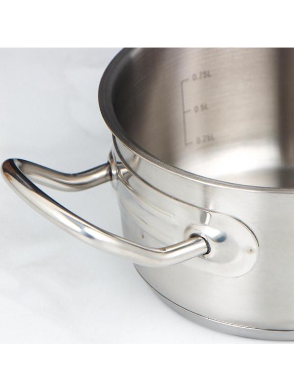 Кастрюля «Общепит», 1 л, d=14 см, металлическая крышка, капсульное дно