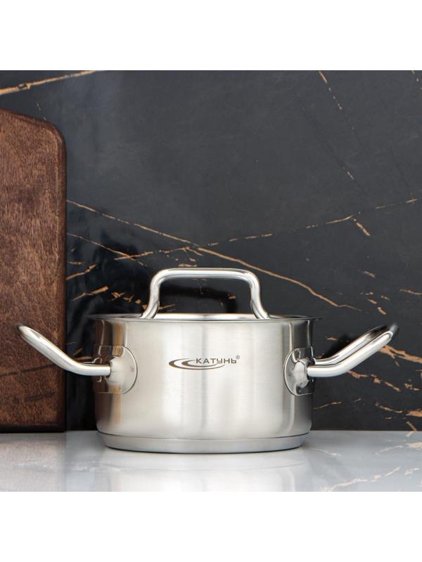 Кастрюля «Общепит», 1 л, d=14 см, металлическая крышка, капсульное дно