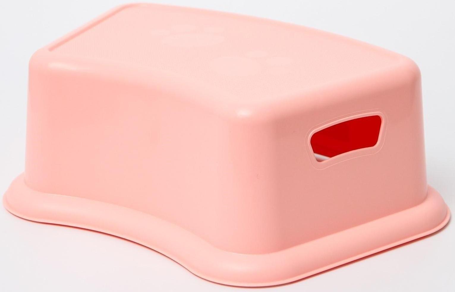 Детский табурет-подставка, цвет светло-розовый