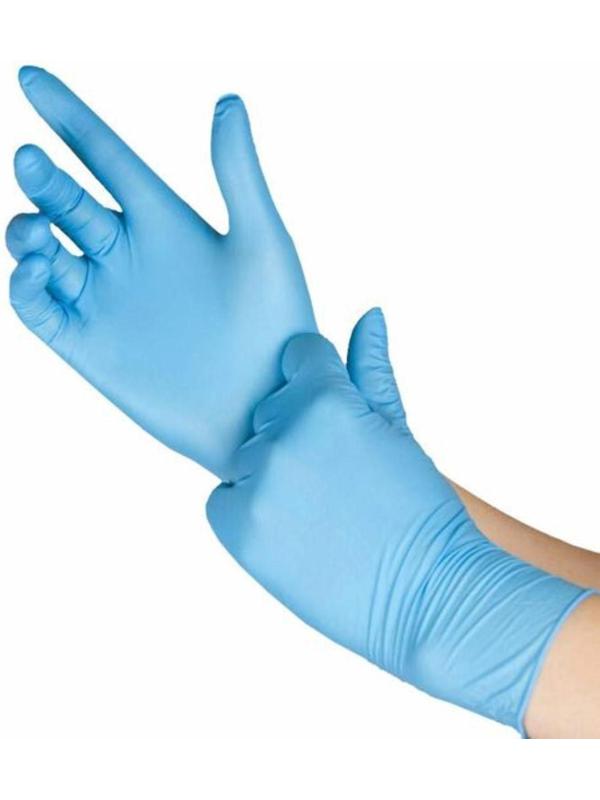 Перчатки медицинские нитриловые текстурированные, голубые, Benovy M, 50 пар уп.