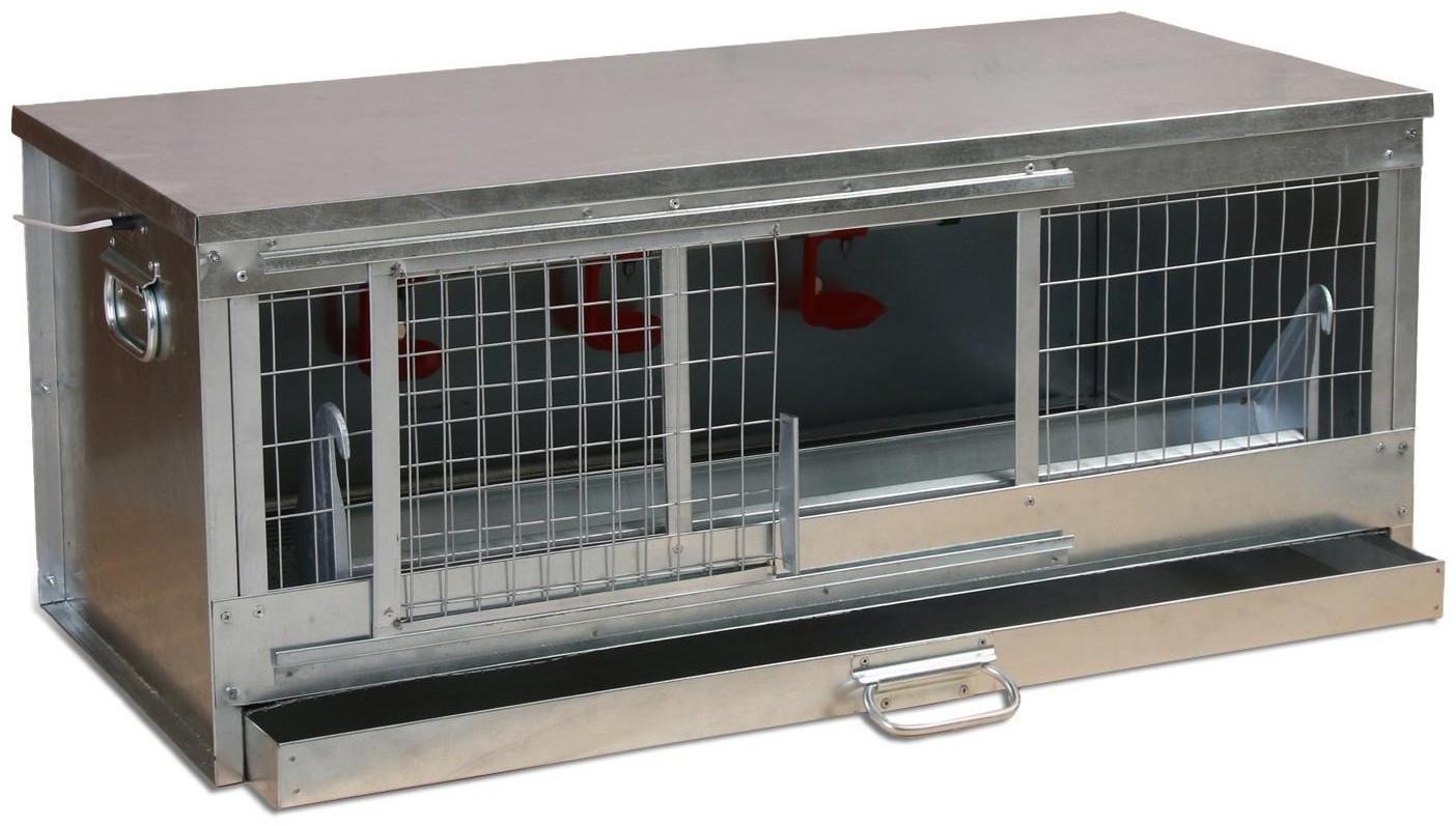 Брудер для цыплят, 100 × 40 × 45 см, с поддоном, кормушкой и поилкой, металлический