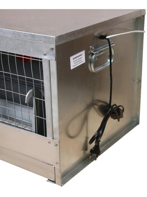 Брудер для цыплят, 100 × 40 × 45 см, с поддоном, кормушкой и поилкой, металлический