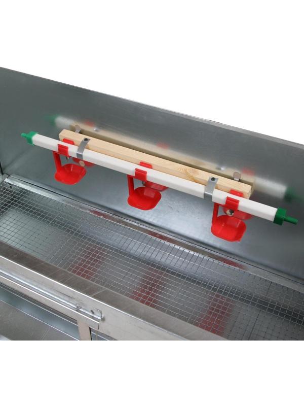 Брудер для цыплят, 100 × 40 × 45 см, с поддоном, кормушкой и поилкой, металлический