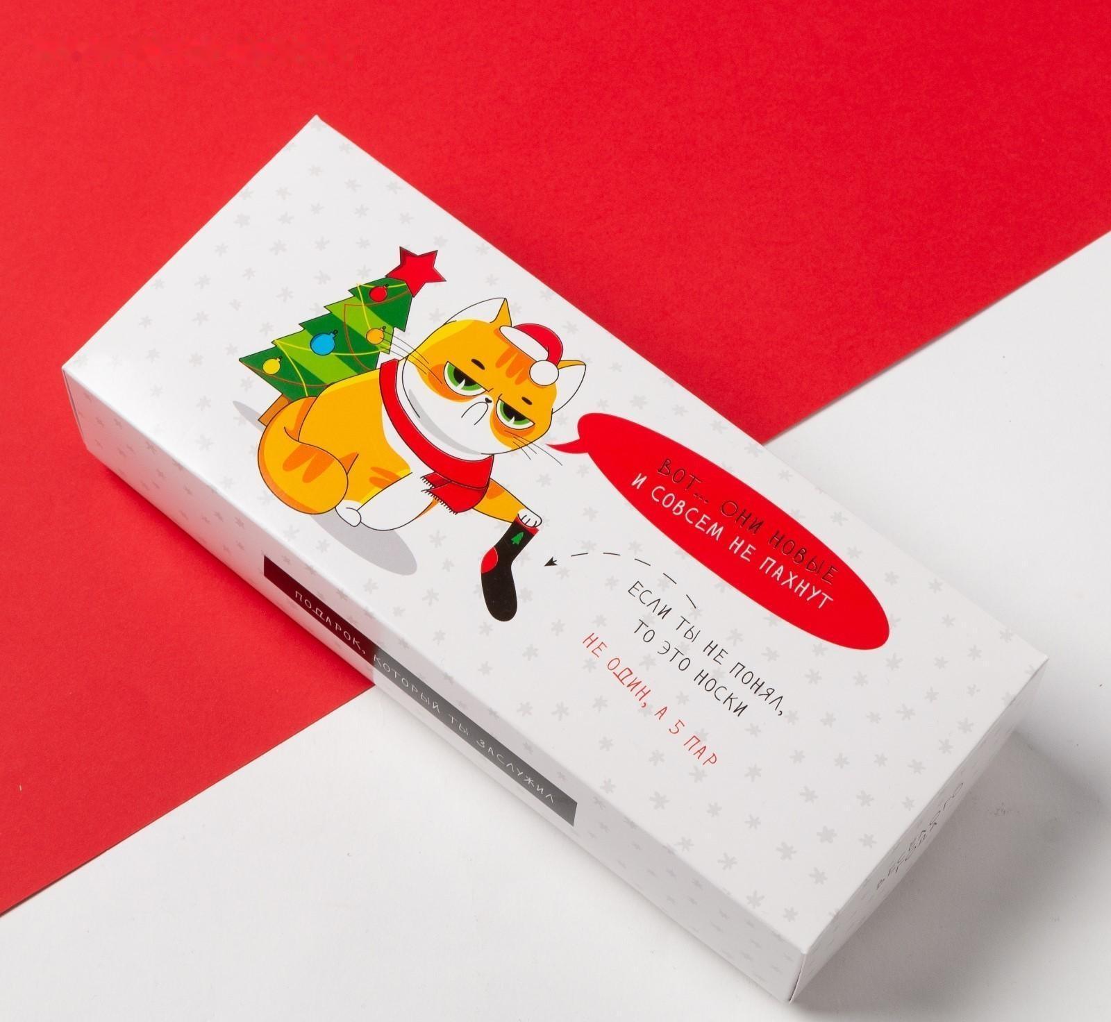 Набор новогодних мужских носков 5 пар 