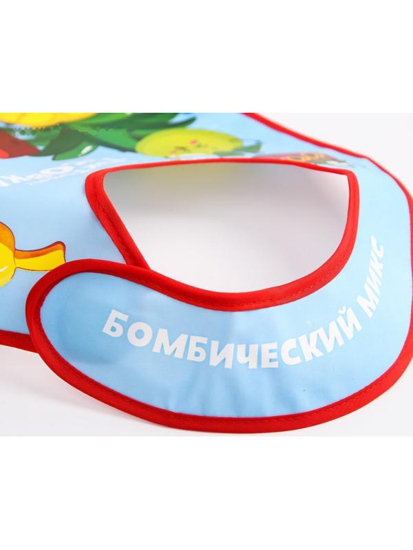 Нагрудник для кормления «Фруктовая тусовка» непромокаемый на липучке, с карманом