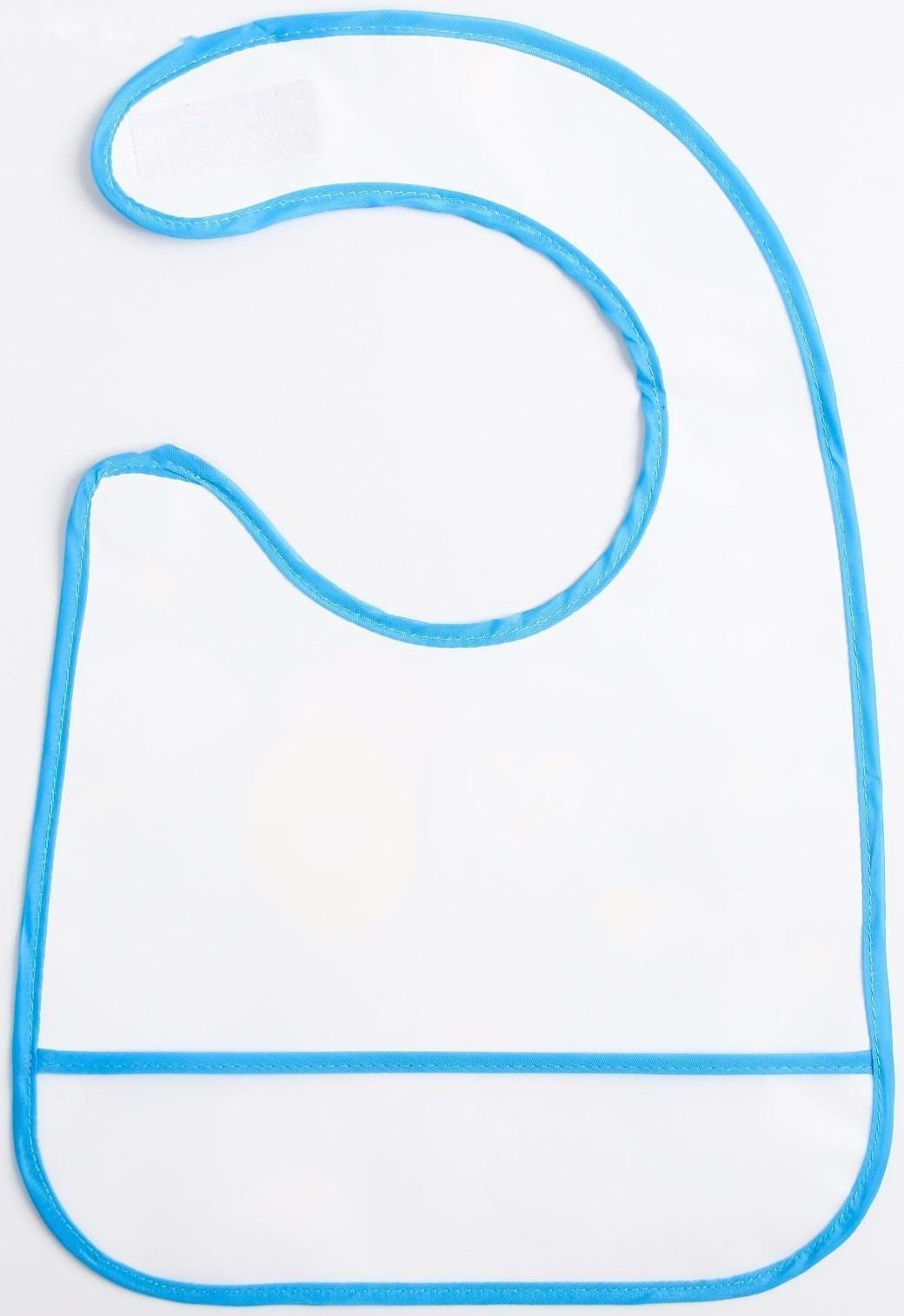 Нагрудник для кормления «Зайка» непромокаемый на липучке, с карманом