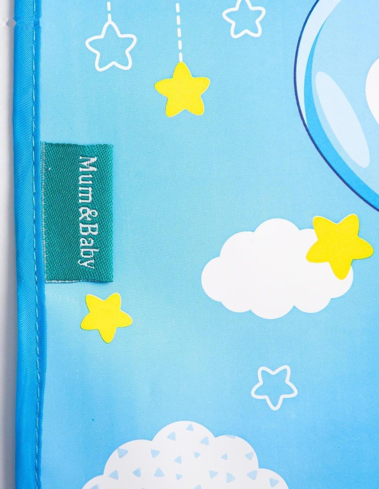 Нагрудник для кормления «Зайка» непромокаемый на липучке, с карманом