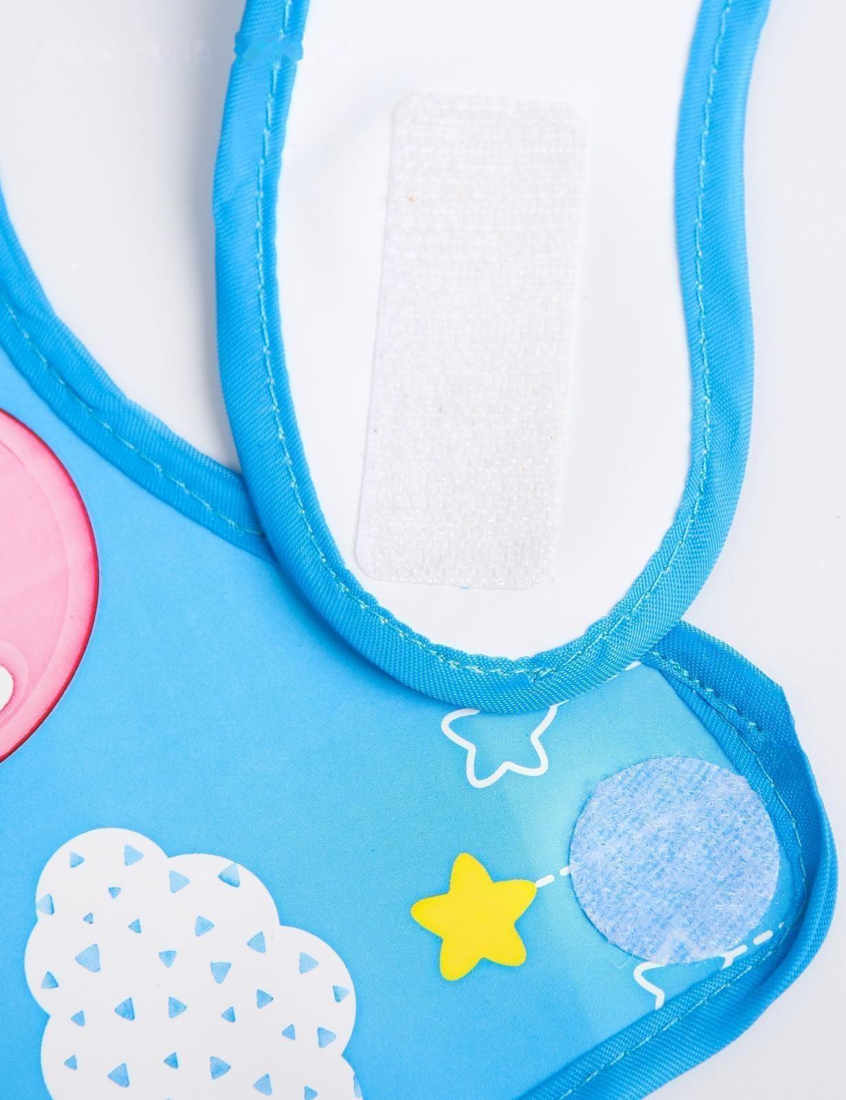 Нагрудник для кормления «Зайка» непромокаемый на липучке, с карманом