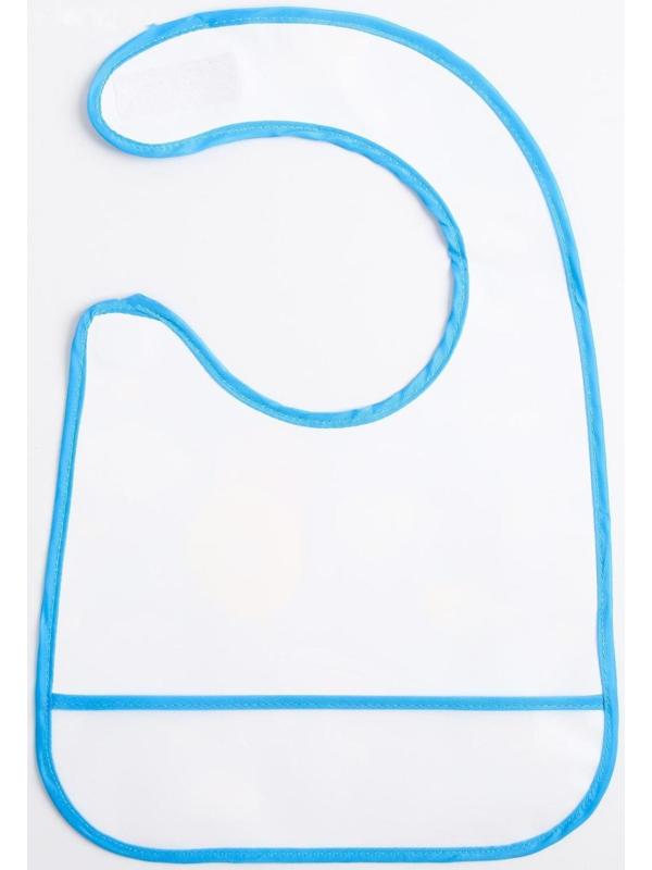 Нагрудник для кормления «Зайка» непромокаемый на липучке, с карманом