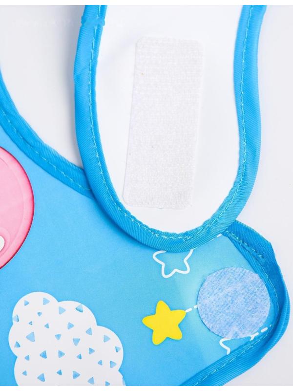 Нагрудник для кормления «Зайка» непромокаемый на липучке, с карманом