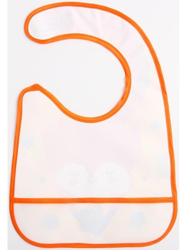 Нагрудник для кормления «Лисенок» непромокаемый на липучке, с карманом