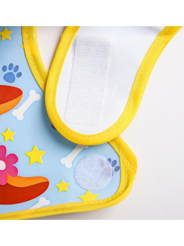 Нагрудник для кормления «ТРЕНД. Собачки» непромокаемый на липучке, с карманом