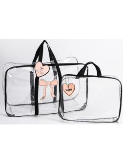 Набор сумка в роддом и косметичка «Сердце»