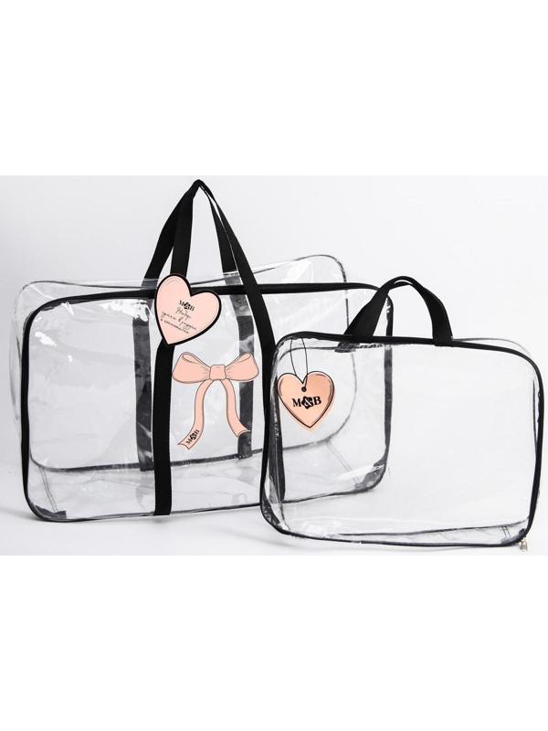 Набор сумка в роддом и косметичка «Сердце»