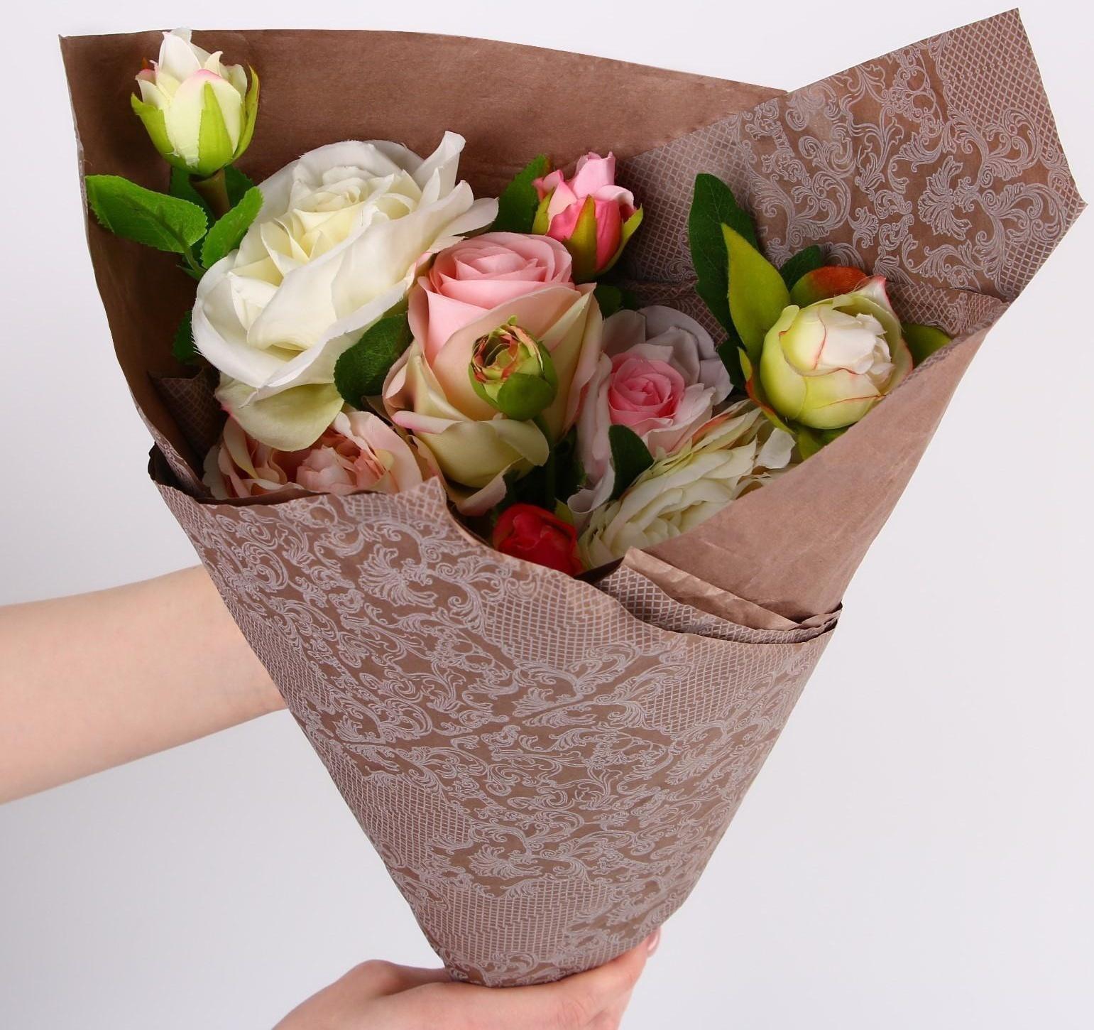 Бумага эколюкс «Белый узор», 0,7 х 5 м