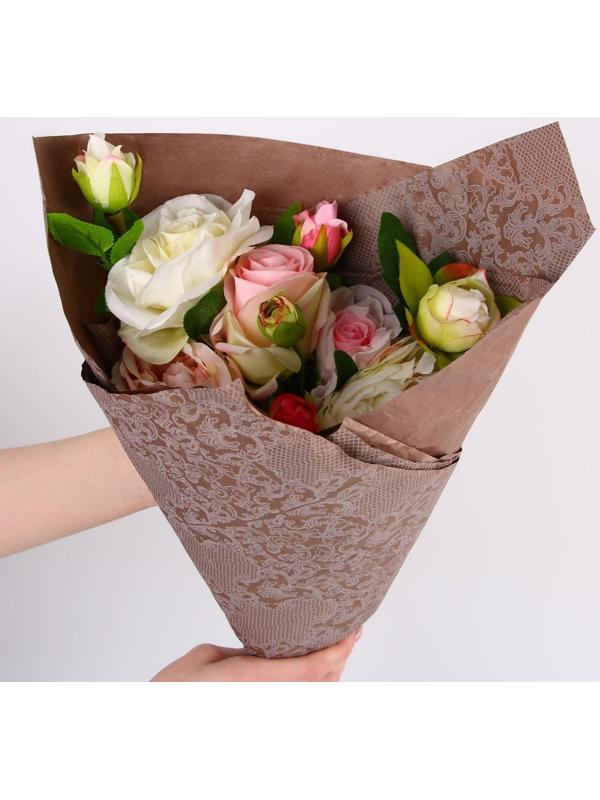 Бумага эколюкс «Белый узор», 0,7 х 5 м