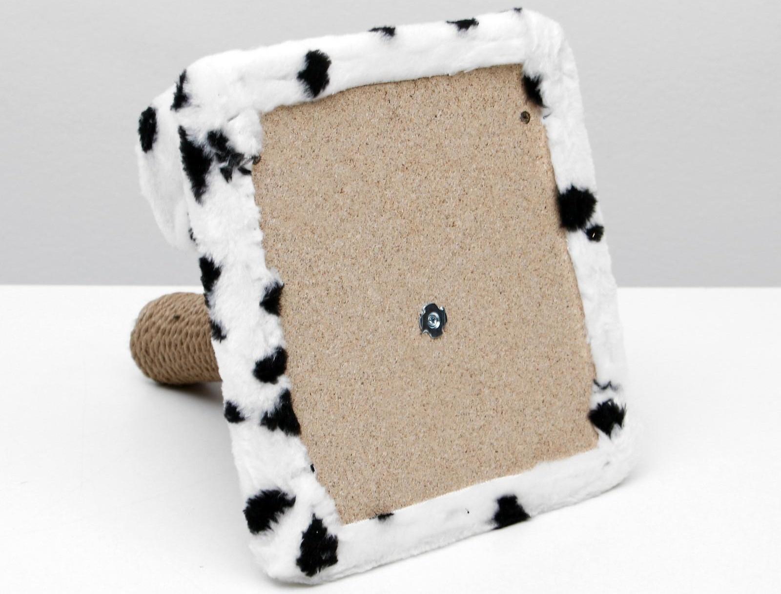 Когтеточка двойная для котят на подставке, джут, 30 х 28 х 32 см, далматинец