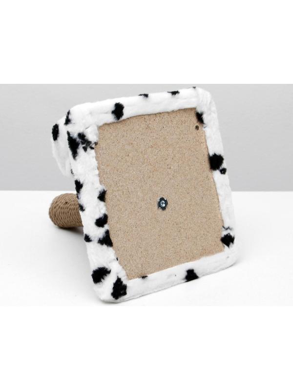 Когтеточка двойная для котят на подставке, джут, 30 х 28 х 32 см, далматинец