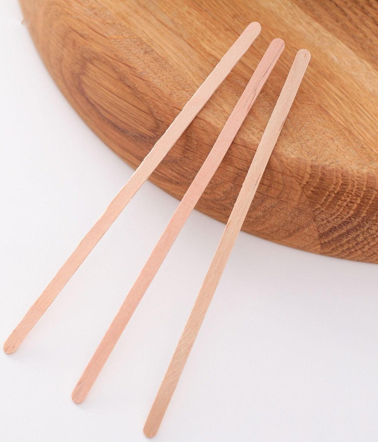 Размешиватель одноразовый, 14 см, берёза, цвет бежевый