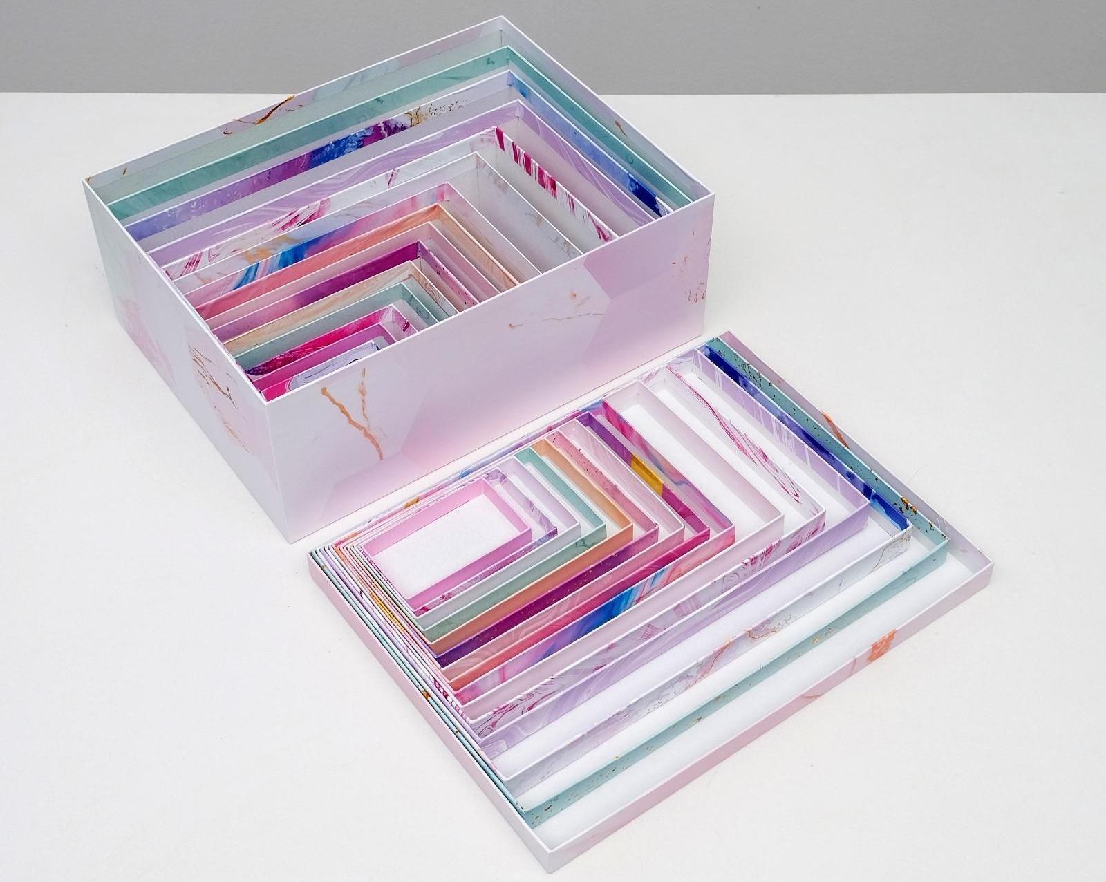 Набор коробок подарочных 15 в 1 «Текстурный», 12 х 7 х 4 см - 46,6 х 35,2 х 17.5 см