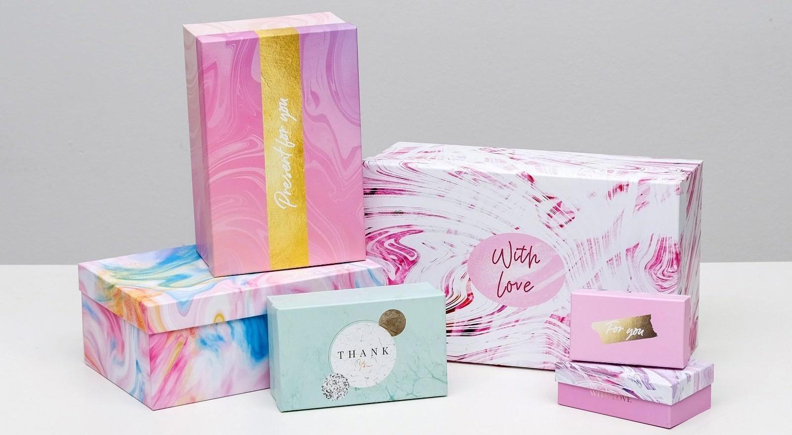 Набор коробок подарочных 15 в 1 «Текстурный», 12 х 7 х 4 см - 46,6 х 35,2 х 17.5 см