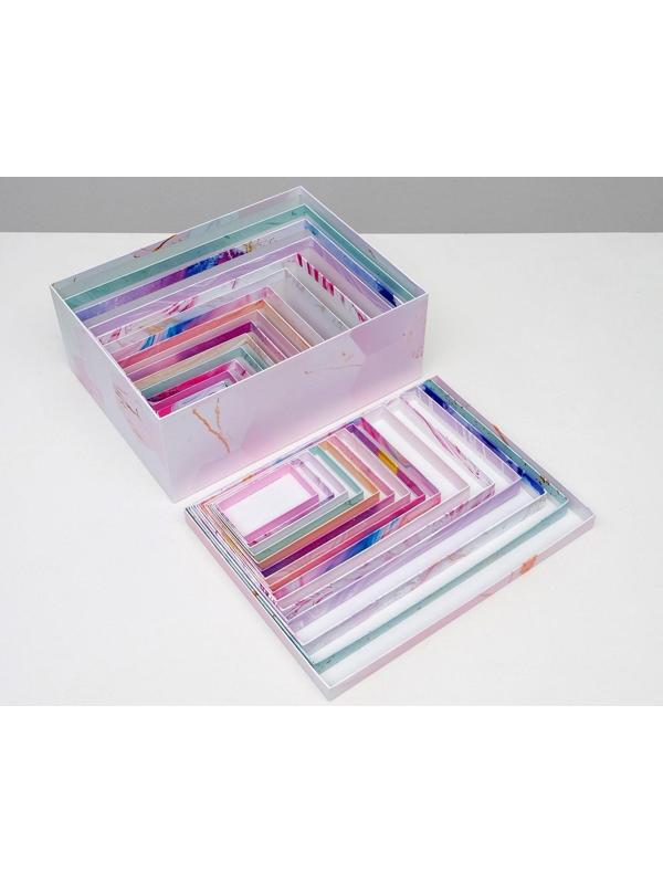 Набор коробок подарочных 15 в 1 «Текстурный», 12 х 7 х 4 см - 46,6 х 35,2 х 17.5 см