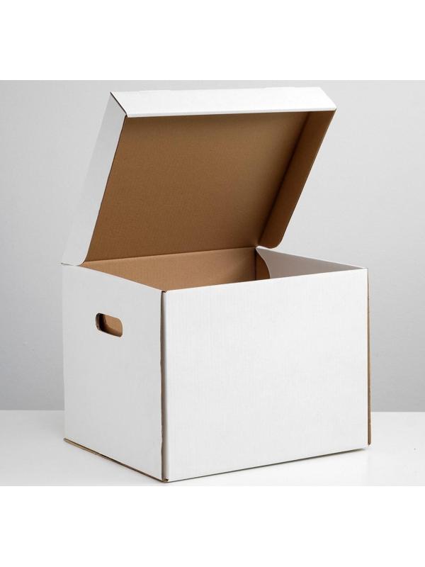 Коробка для хранения, белая, 40 х 34 х 30 см