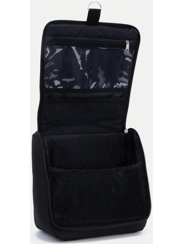Косметичка-несессер на молнии, с подкладом, цвет чёрный