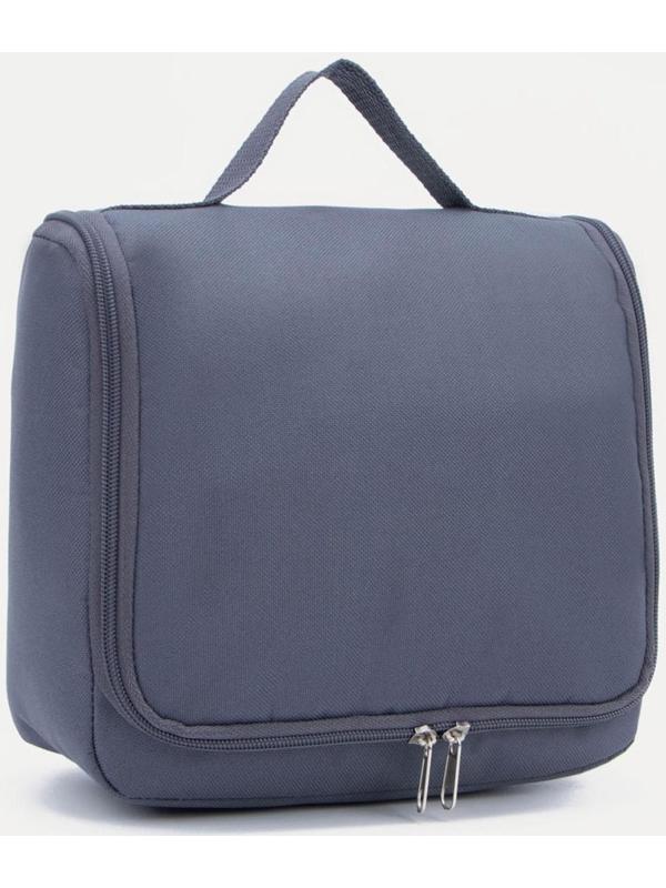 Косметичка-несессер на молнии, с подкладом, цвет серый