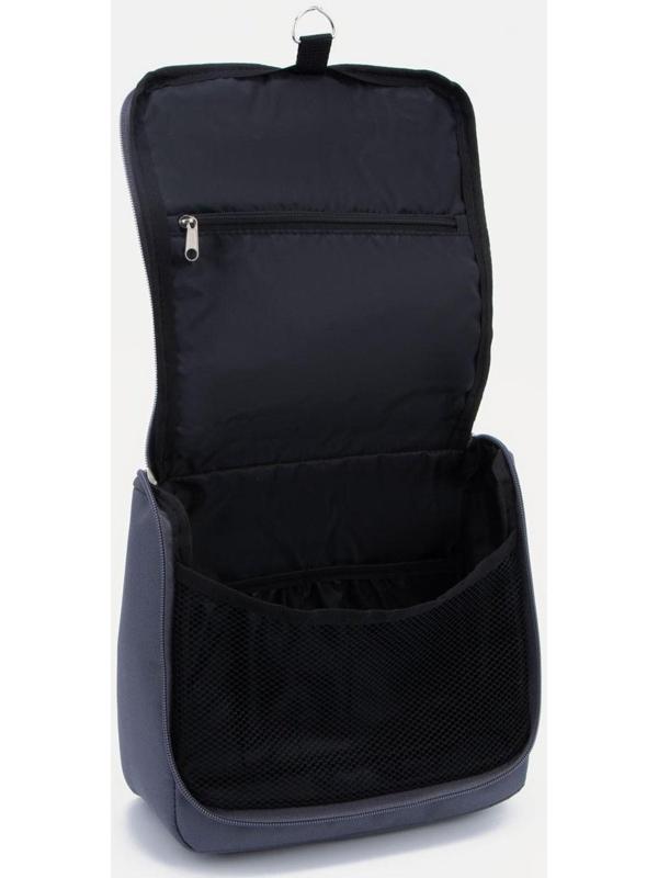 Косметичка-несессер на молнии, с подкладом, цвет серый