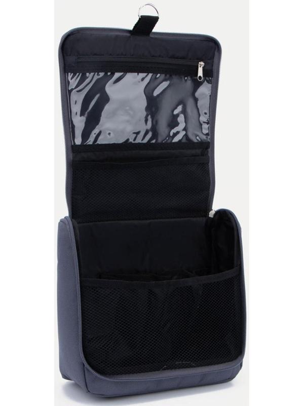 Косметичка-несессер на молнии, с подкладом, цвет серый