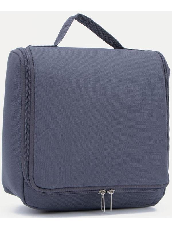 Косметичка-несессер на молнии, с подкладом, цвет серый