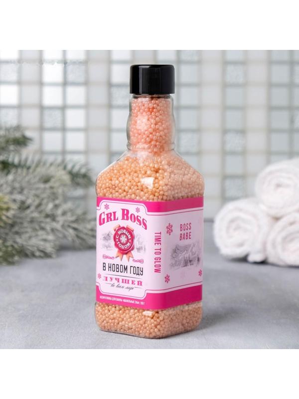 Соляной жемчуг для ванны во флаконе виски GRL BOSS 190 г, аромат ванильные сны