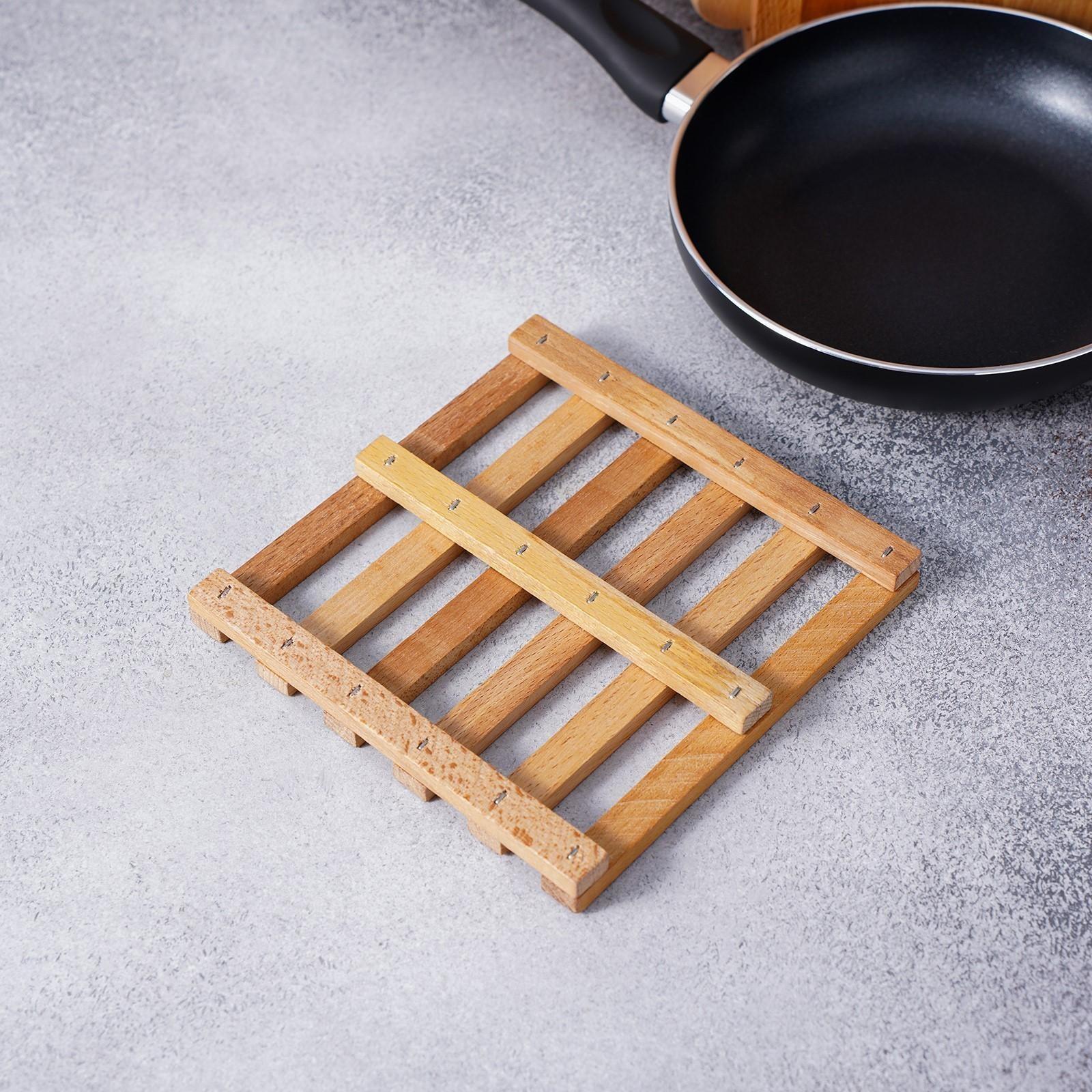 Подставка под горячее, решётка, массив бук, 18×18×2 см
