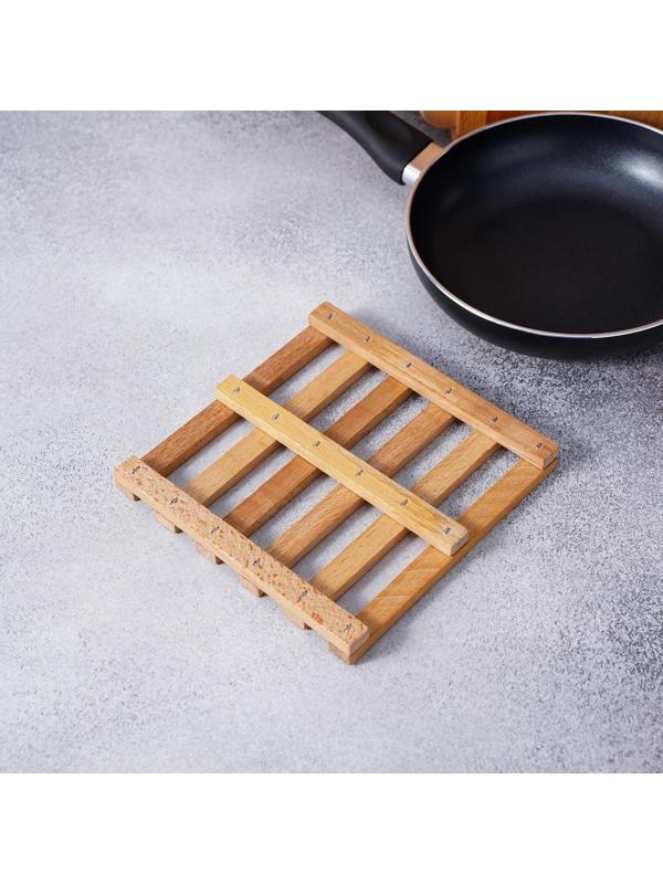 Подставка под горячее, решётка, массив бук, 18×18×2 см