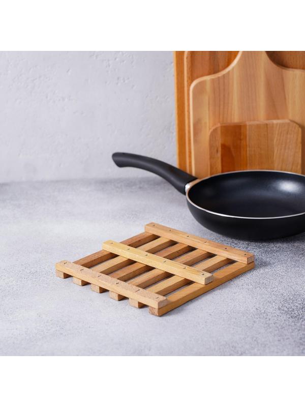Подставка под горячее, решётка, массив бук, 18×18×2 см